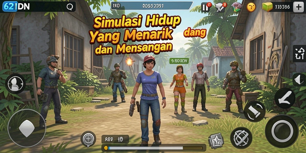 Tampilan gameplay menarik dari 62IDN yang menampilkan interaksi karakter.