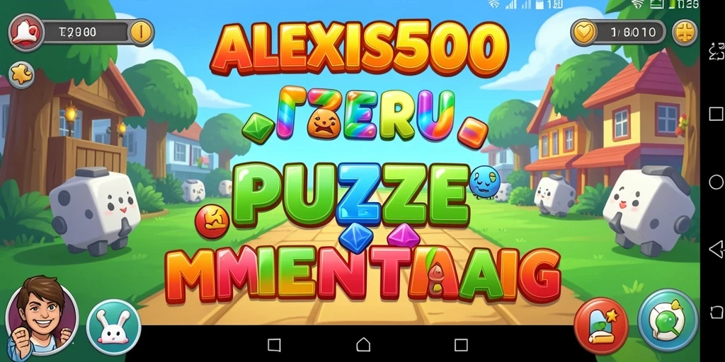 Tampilan gameplay menantang dalam ALEXIS500 saat menyelesaikan puzzle.