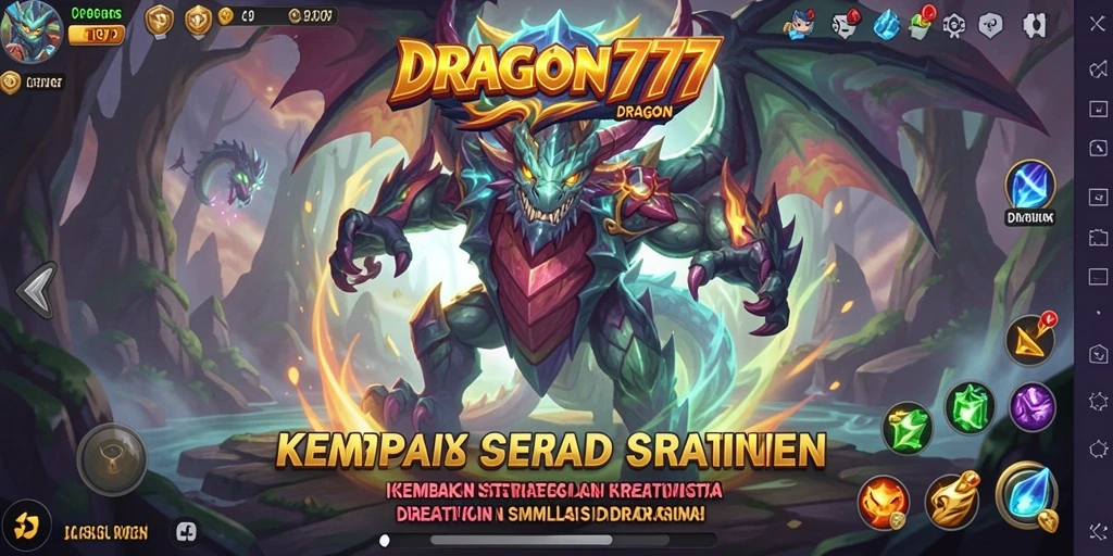 Tampilan gameplay memukau dari DRAGON777 dengan naga yang siap beraksi.