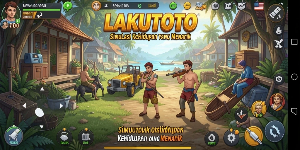 Tampilan gameplay menarik dari LAKUTOTO yang menawarkan simulasi kehidupan.