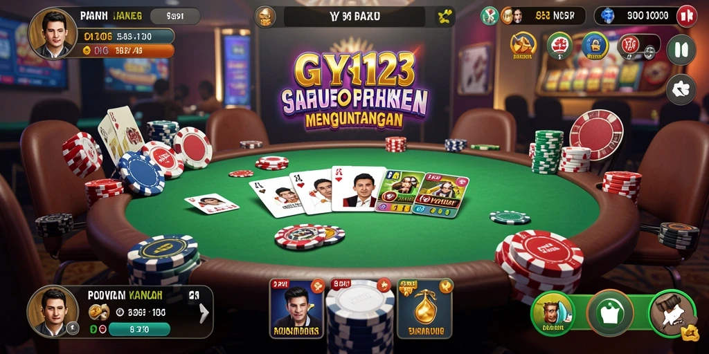 Tampilan gameplay seru dalam permainan Poker YY123.